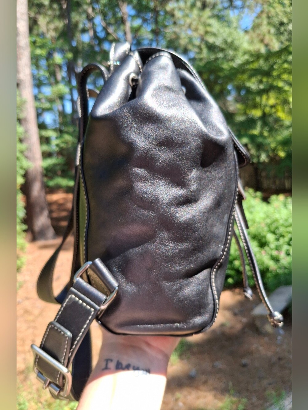 Vintage 2004 Coach Black Leather Legacy Backpack Daypack #9569 - Picture 6 of 15